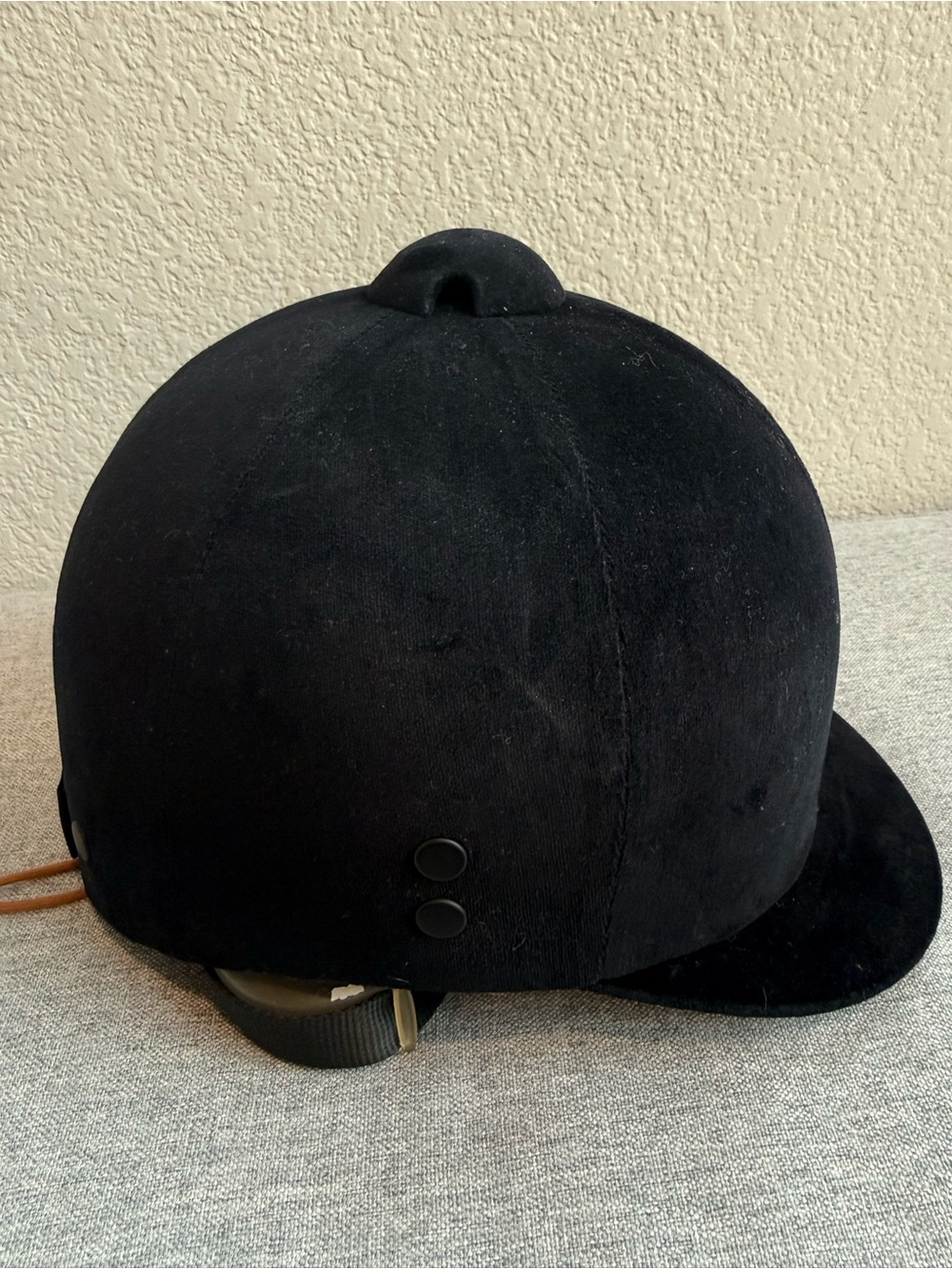 Wembley Black Velvet Equestrian Helmet-Style Hat